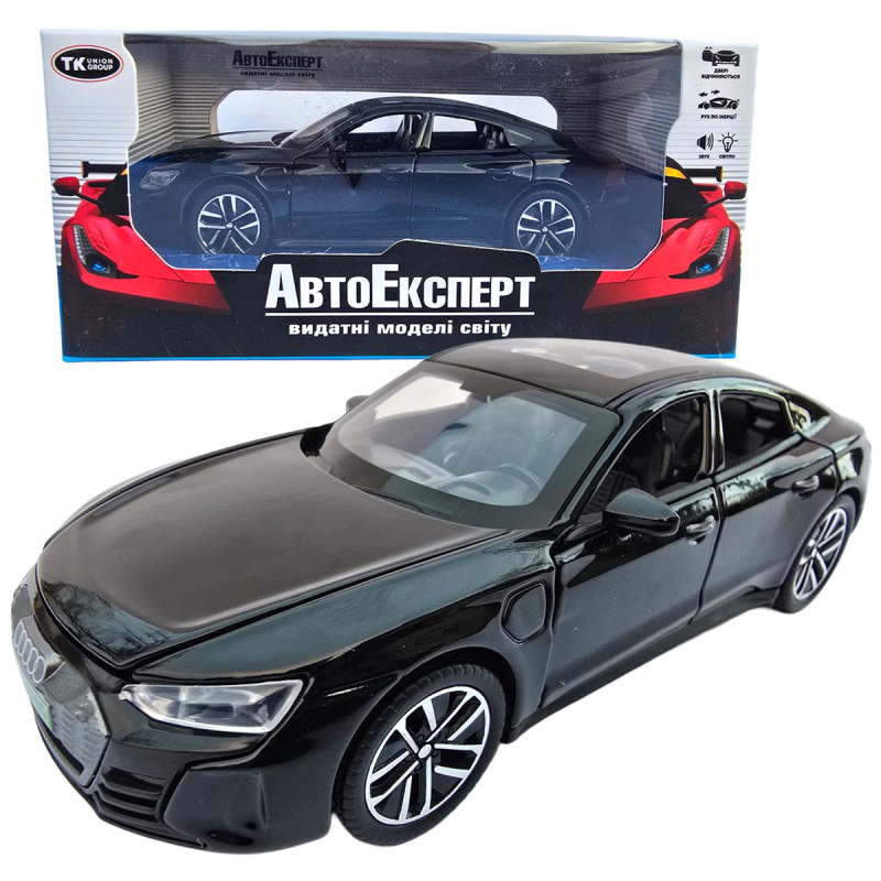 Машинка метал Audi e-tron GT Ауді чорна 1:32 світло звук 15*7*5см (86544)