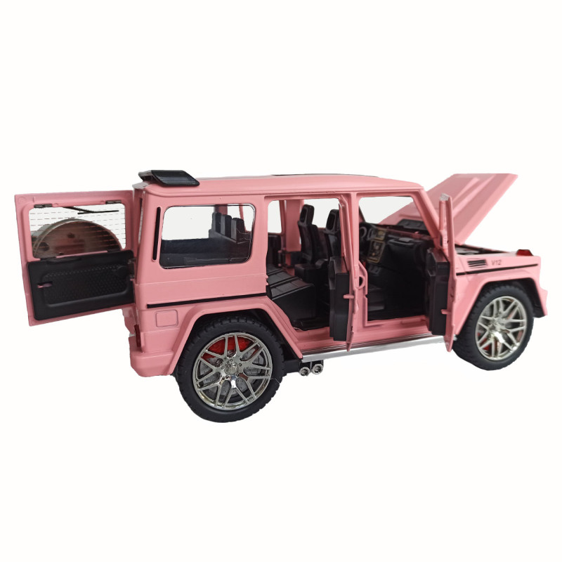 Машинка металева Mercedes-Benz G63 Мерседес Гелендваген, рожевий, Автоексперт, 1:24, світло, інерція, відкриваються двері, багажник, капот, 22*7*9,5см (GT - 08116)