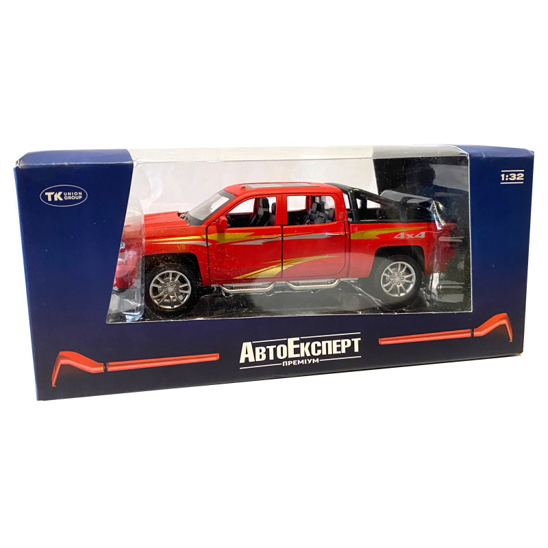 Машинка металева дитяча Chevrolet V8 Шевроле, червона, Автоексперт, 1:32, світло, інерція, відкриваються двері, багажник, капот, 17,5*5*6см (TК - 32293)