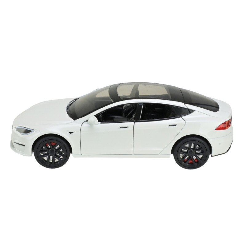 Машинка металева Tesla Model S Electrocar Тесла Модель S Електрокар біла 1:24 зарядна станція звук світло відч двері капот багажник гум колеса 18,5*7,2*5см (AP7713)