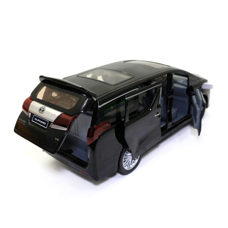 Машинка метал Toyota Alphard Автопром чорна 1:29 світло звук відкр двері 17*6,5*6,5 см (68481)