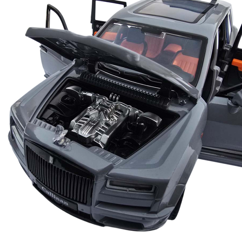 Машинка металева Rolls-Royce Cullinan 1:24 ролс ройс сірий світло звук 22*9*7,5см (RS-81720)