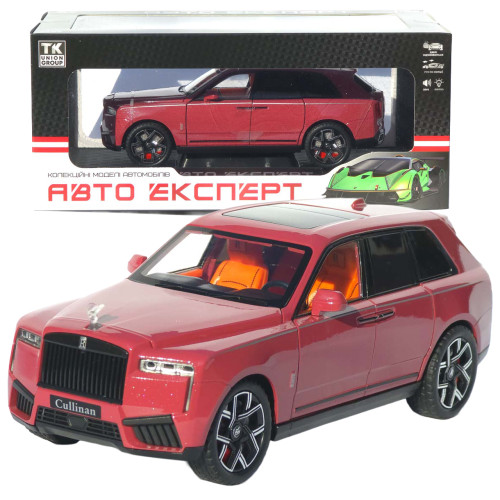 Машинка метал Rolls-Royce Cullinan АвтоЕксперт червона 1:24 звук світло відкр двері капот багажник (3619-87)