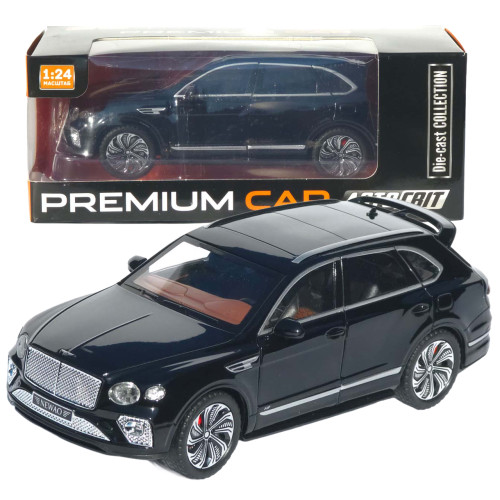 Машинка метал Bentley Bentayga АвтоСвіт чорна 1:24 звук світло інерція 21*9*7 см (AP-1897)