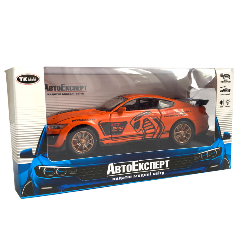 Машинка металева Ford Mustang Shelby GT500 "AutoExpert" Форд Мустанг шелбі GT500 орандж 16*6*6 см (LF - 03608)