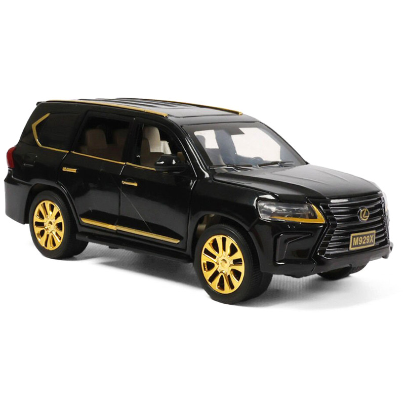 Машинка метал Lexus LX Лексус чорний 1:24 звук свіло 20*8*7,5см (RS-07596)