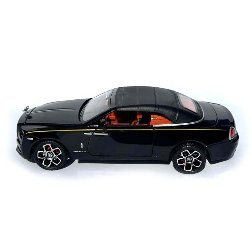 Машинка метал Rolls-Royce Dawn Spofec Ролс Ройс кабріолет чорний 1:24 відкр двері баг капот звук світло 22*6,5*8см (AP-2013)