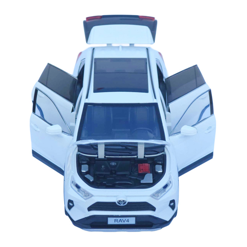 Машинка метал Toyota RAV4 АвтоСвіт біла 1:24 світло звук інерція 20*9,5*7,5 см (АР-2008)