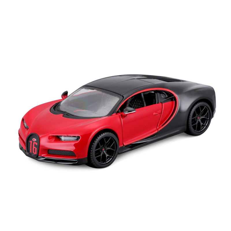 Машинка металева Bugatti Chiron Sport Bburago 1:32 Бугатті відкр двері чорно-червоний 13*4*6 см (18-43061)