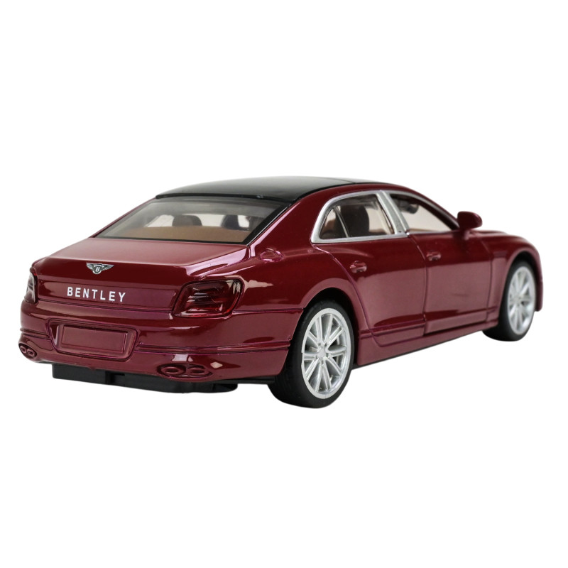 Машинка металлическая Bentley Flying Spur Hybrid красная зарядная станция Автопром 1:38 свет звук 14*5,5*4 см (68718R)