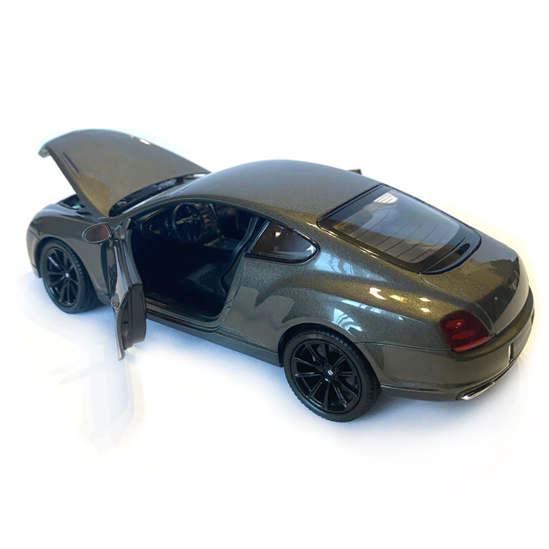 Іграшкова машинка металева WELLY 1:24 BENTLEY CONTINENTAL SUPERSPORTS, бентлі континенталь суперспорт, відкр.двері, капот, сіра,19*7.5*5.5 см (24018W)