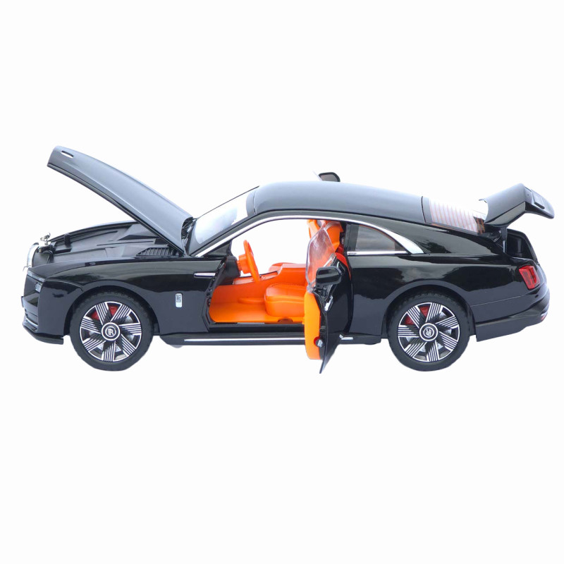 Машинка металева Rolls-Royce Spectre чорна 1:24 світло звук відкр двері капот багажник (1416-28)