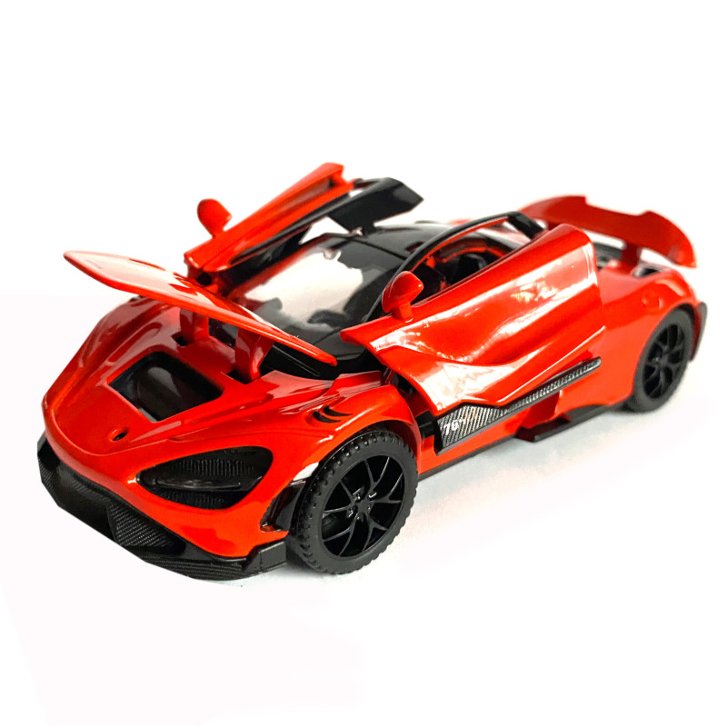 Іграшкова машинка металева McLaren 765LT, макларен, червона, звук, світло, інерція, откр двері, капот, Автоексперт, 1:32,14*8*4см (ТК-15808)