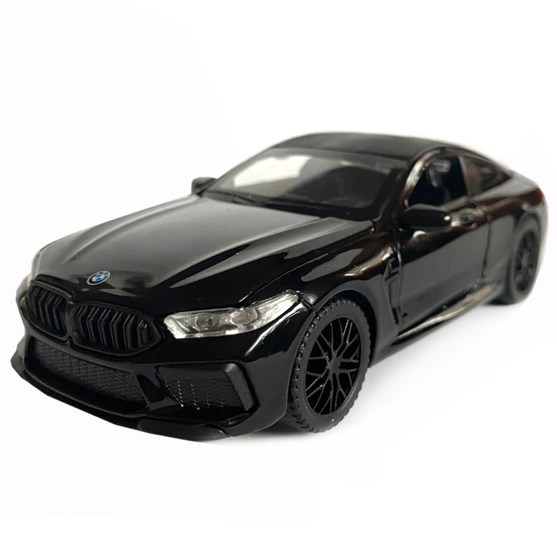 Іграшкова машинка металева BMW M8 Competition Coupe, БМВ, чорна, звук, світло, інерція, откр двері, багажник, капот, Автоексперт, 1:32, 15*7*5см (ТК-12340/42212)