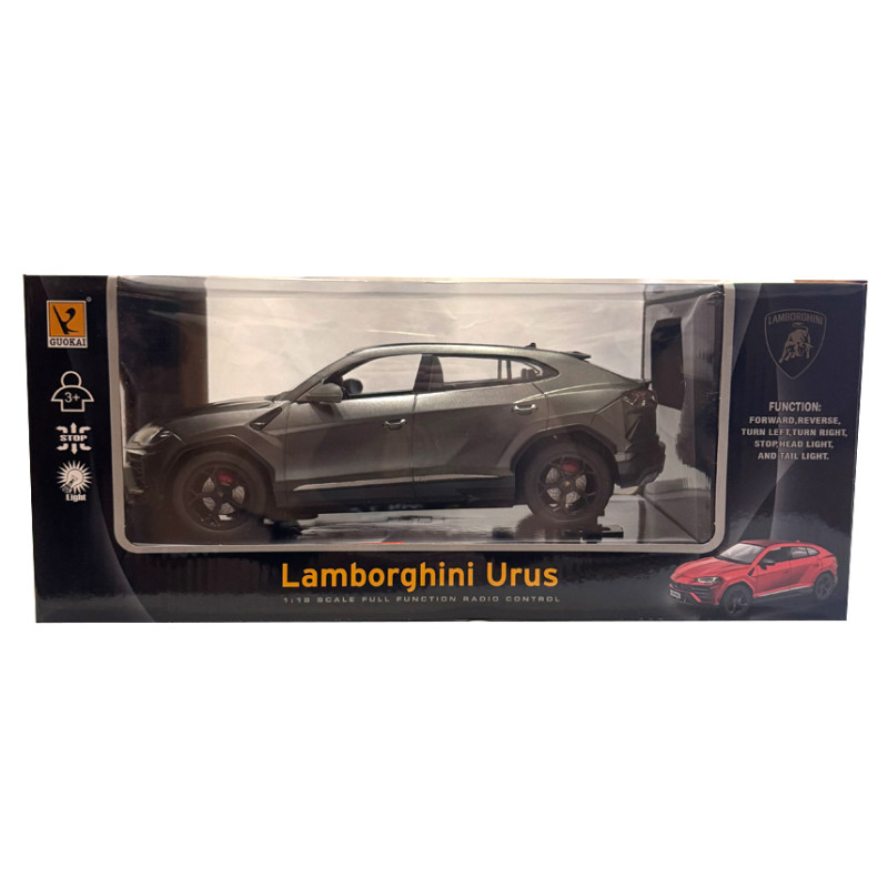 Машинка Джип на радіокеруванні Lamborghini Urus Ламборгіні 1:18 сіра акум світло 28*9*11см (866-1801B)
