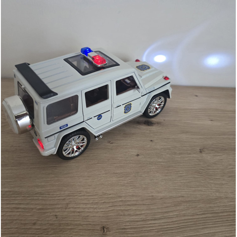 Машина металева поліція Mercedes-Benz G-Class Гелендваген Авто Експерт 1:24 світло звук інерція відч двері баг капот 21*8*9,5см (32968)