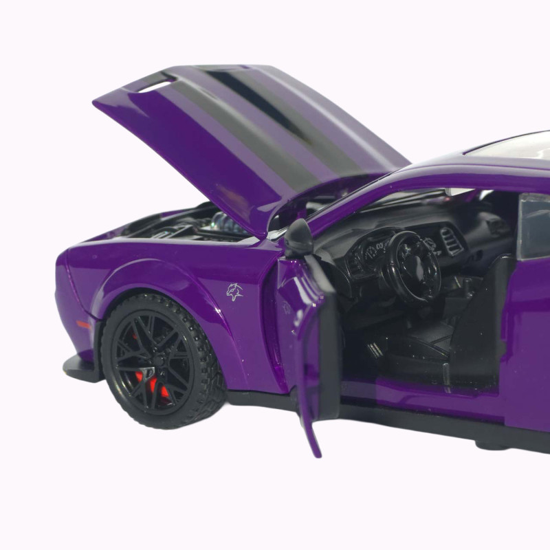 Машинка метал Dodge Challenger SRT Hellcat АвтоЕксперт фіолетова 1:32 звук світло 15,7*7*5 см (LF-30608)