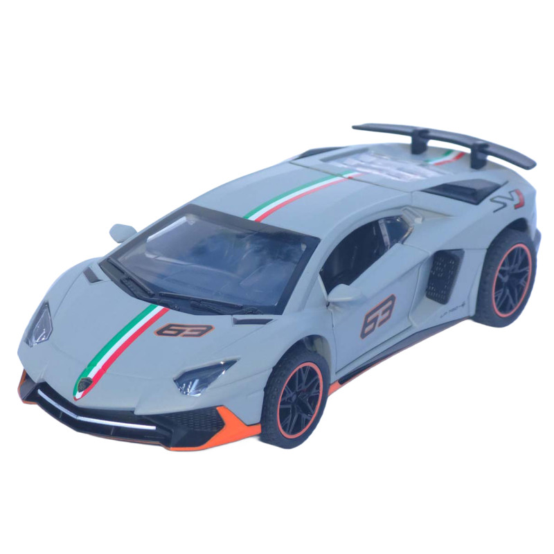 Машинка метал Lamborghini Aventador SVJ АвтоЕксперт сіра 1:32 звук світло 14*6*3,5 см (LF-46301)