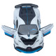 Машинка метал Bugatti Divo АвтоСвіт біла 1:22 світло звук інерція 20*10*5,5 см (AP-1978)