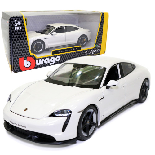Машинка металева Porsche Taycan Turbo S «Bburago» Порш білий 8*19*5 см (18-21098)