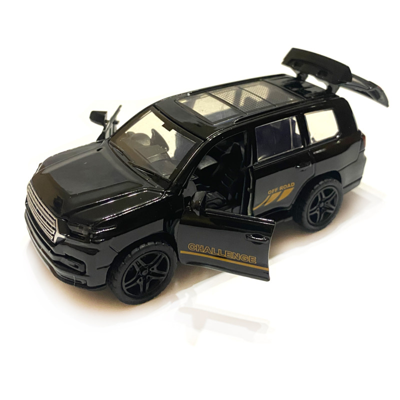Іграшкова машинка металева Toyota Land Cruiser, тойота ленд крузер, чорний, відкр.двері, багажник, 1:36, 12*5*4,5см (AP74143)