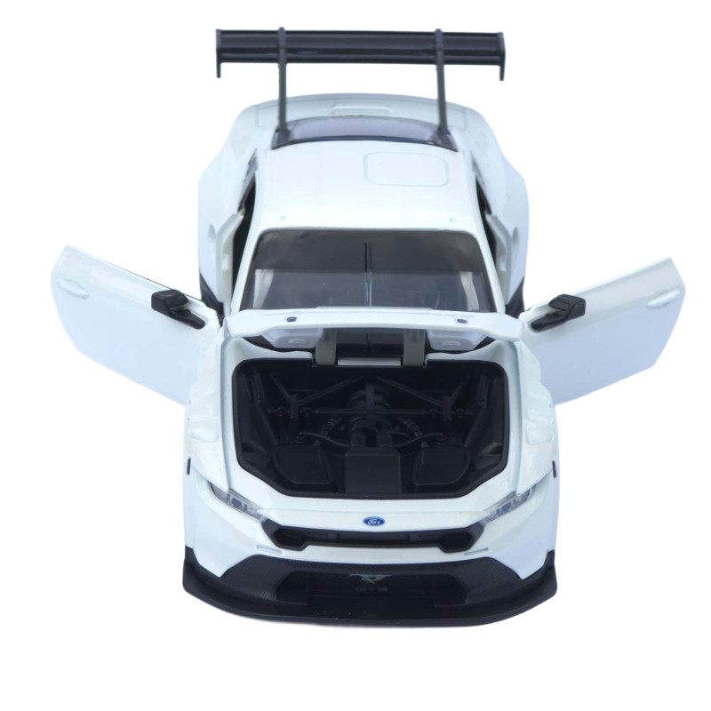 Машинка металева Ford Mustang GT3 біла 1:24 світло звук відкр двері капот 20,5*8,5*5 см (661293)