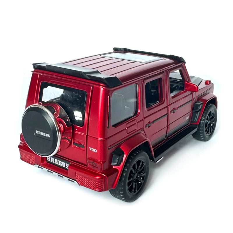 Машинка металева Mercedes-Benz G-Class Brabus 700 мерседес бенс джип червоний 1:32 звук світло інерція відкр двері багажник капот гумові колеса 15*6,5*7см (AP-1738)