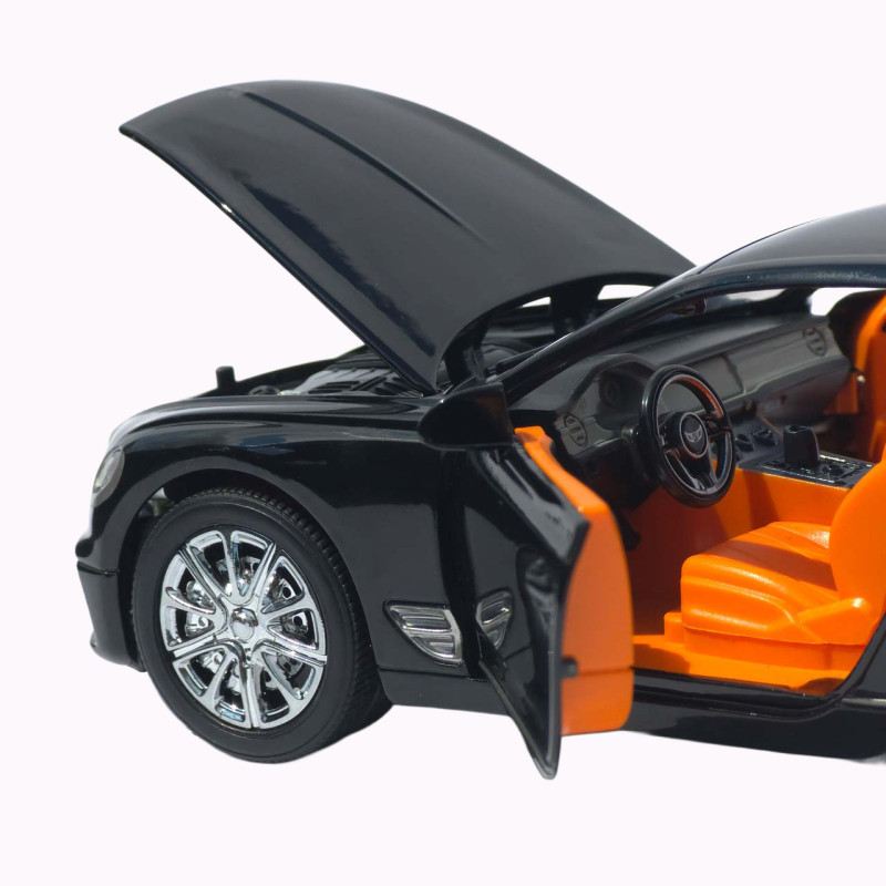Машинка метал Bentley Continental GT АвтоЕксперт чорна 1:24 звук світло відкр двері капот багажник (RS-93415)
