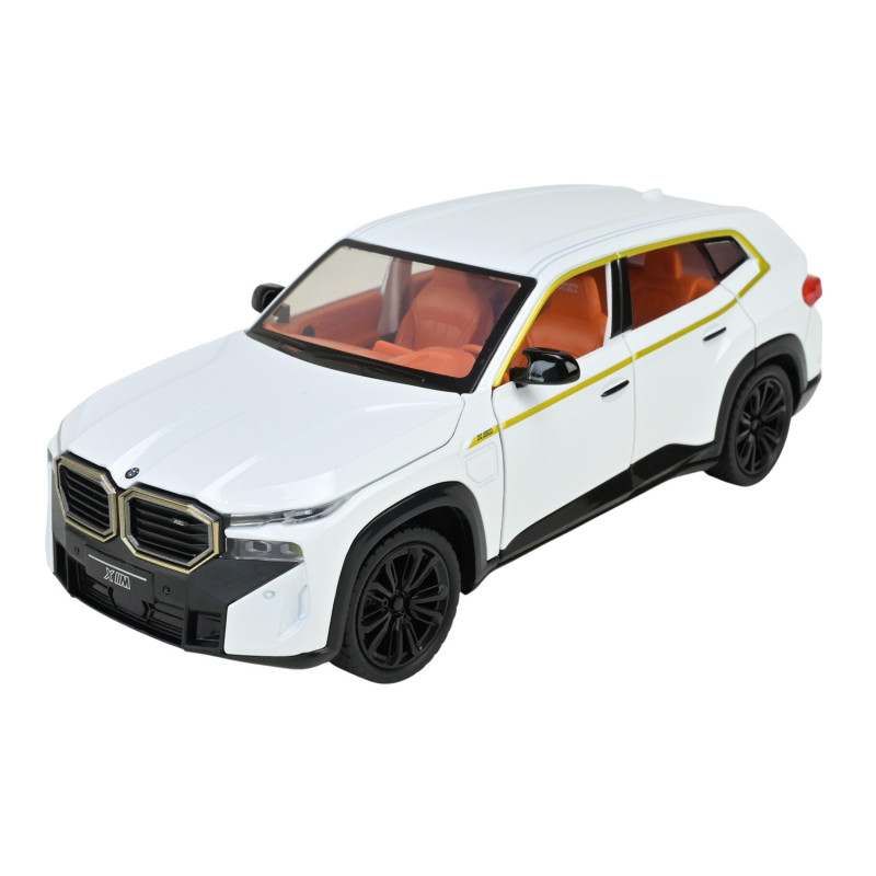 Машинка металева BMW XM БМВ біла Автопром 1:24 світло звук відкр двері баг капот 20,5*8*7 см (AP7742)