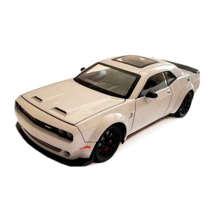 Машинка металева Dodge Challenger SRT Додж сіра 1:24 звук світло відкр двері баг капот 20*7*5,5см (GT-12099)