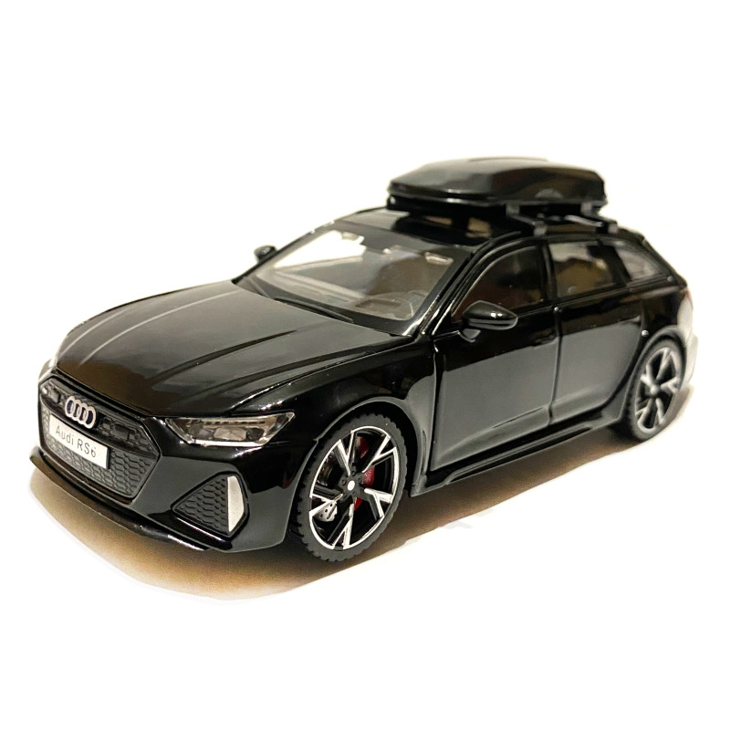 Іграшкова машинка металева Audi RS6, ауді, чорна, звук, світло, откр двері, багажник, капот, Автоексперт, 1:32, 15*7*5см (97056)