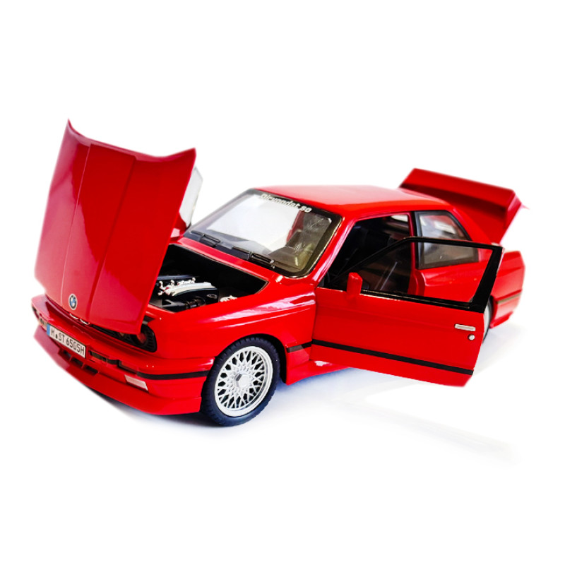 Машинка металева BMW M3 БМВ 1986 купе червона АвтоЕксперт 1:24 світло звук відкр двері баг капот 20,5*8*5,5 см (GT-99641)