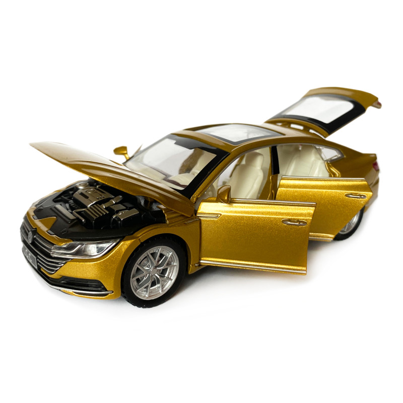 Іграшкова машинка металева Volkswagen Passat CC, Фольксваген пасат, бронза, Автоексперт, 1:32, звук,світло,інерція,рухомі елементи, 16*5*6см (GT-01200)