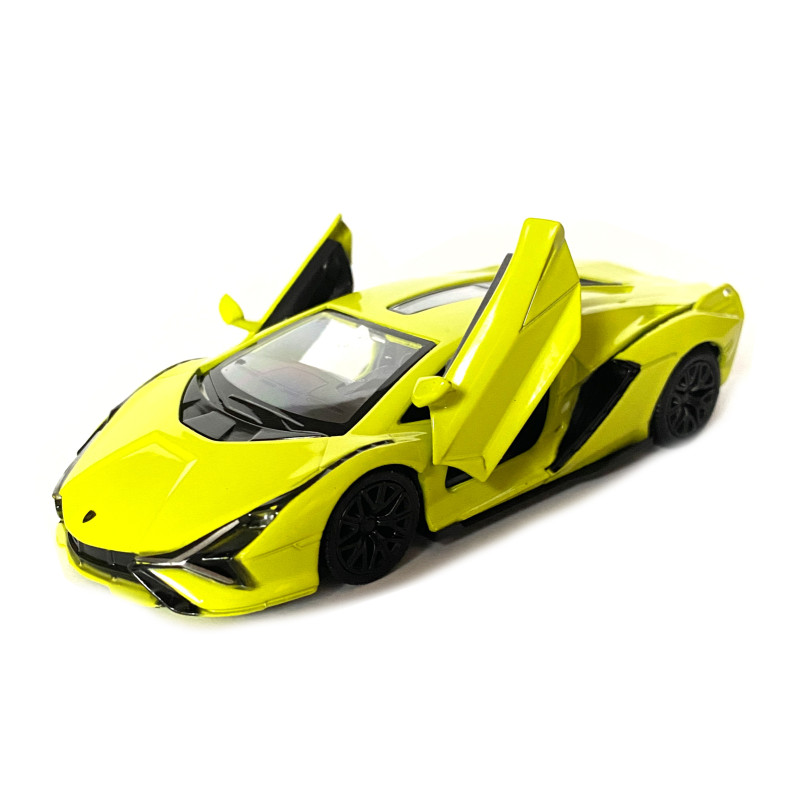 Іграшкова машинка металева Lamborghini Sian, Ламборгіні сіан, зелена, відкр двері, інерція, 1:42, 6*12*3см (250346U)