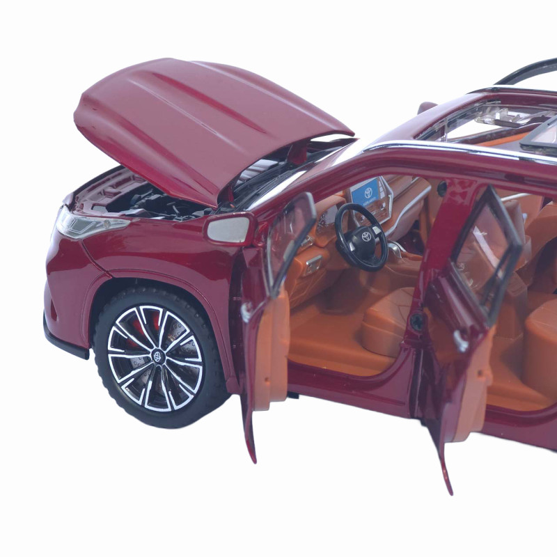 Машинка металл Toyota Highlander АвтоЭксперт бордовая 1:24 свет звук откр двери капот багажник (1980-08)