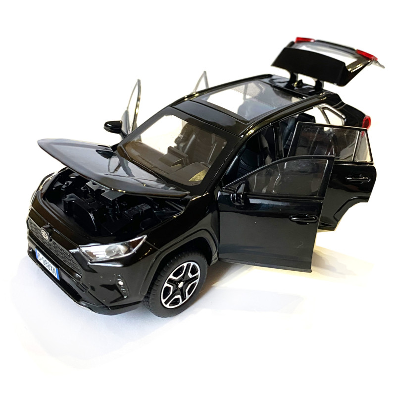 Машинка металева Toyota RAV4 Sport Тойота рав 4 спорт чорна 1:32 звук світло інерція відкр двері багажник капот гумові колеса 15,5*7*6см (AP-1967)