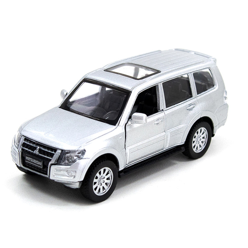 Іграшкова машинка металева MITSUBISHI PAJERO 4WD TURBO, мітсубісі паджеро турбо, срібний, відкр двері, інерція, 1:43 (250282)