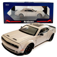 Машинка металлическая Dodge Challenger SRT Додж серая 1:24 звук свет откр двери баг капот 20*7*5,5см (GT-12099)