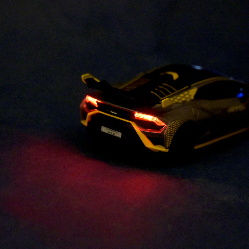 Машинка метал Lamborghini STO Ламборджині сіра 1:32 світло звук відкр двері 14*6*3,7 см (68716G)