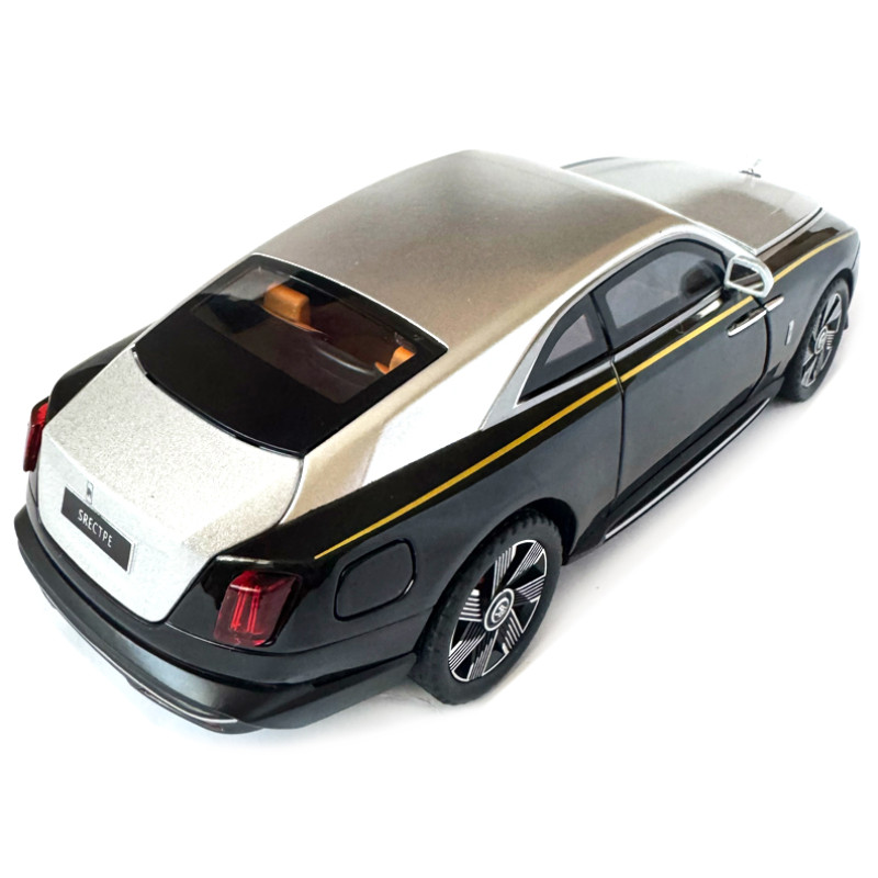 Машинка металева дитяча Rolls-Royce Spectre Ролс Ройс срібно-чорний Автоексперт 1:24 світло інерція відкр двері баг капот 21*5,5*8,5см (GT - 41074)