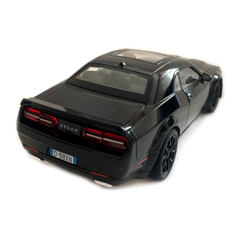 Машинка металева Dodge Challenger SRT Додж чорна 1:24 звук світло відкр двері баг капот 20*7*5,5см (GT-12099)