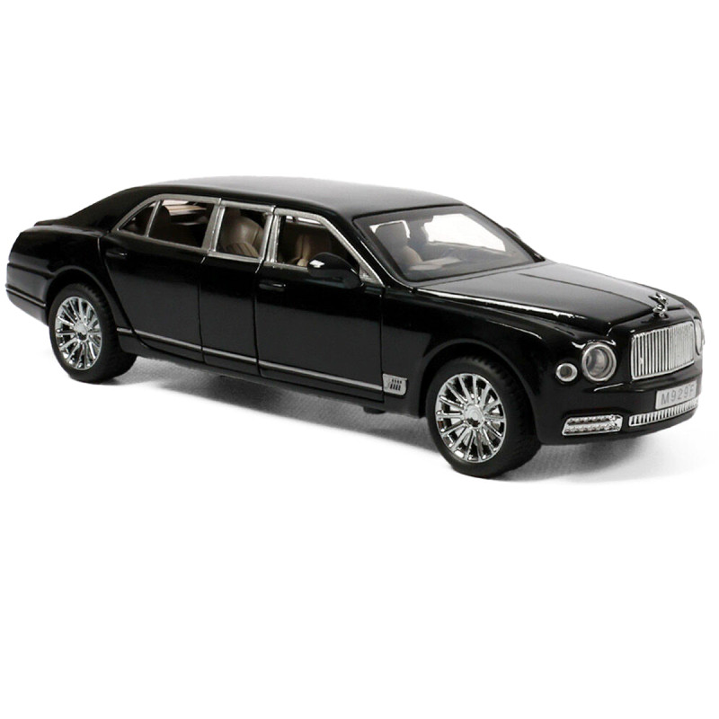 Машинка метал Bentley Mulsanne чорна Бентлі Мульсан лімузин 1:24 звук світло 20*5,5*5см (RS-52405)