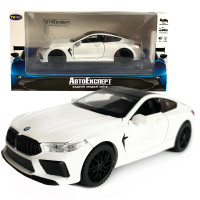 Іграшкова машинка металева BMW M8 Competition Coupe, БМВ, біла, звук, світло, інерція, откр двері, багажник, капот, Автоексперт, 1:32, 15*7*5см (ТК-12340)