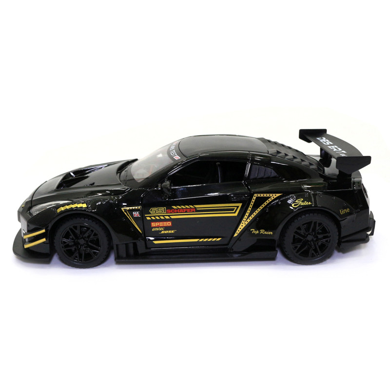 Іграшкова машинка металева Nissan GT-R «АвтоЕксперт» Ніссан ГТ-Р черный звук світло 20*6*9 см (GT-2247)