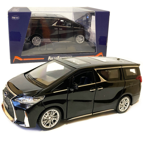 Машинка металева Lexus Лексус LM300h 2019, мінівен, «AutoExpert» ,чорний, інерц., звук, світ, відкр двері.,16*7*7 см (GT-1952)
