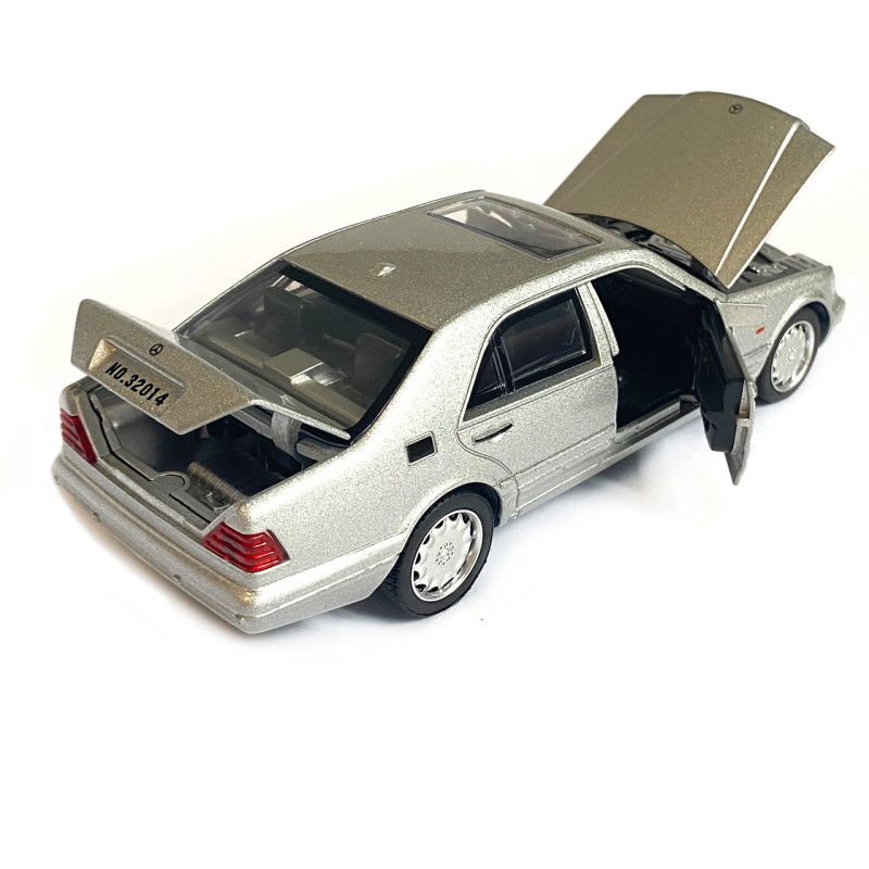 Іграшкова машинка металева Mercedes-Bens W140 (Мерседес-Бенц W140) «АвтоЕксперт», сіра, батар., світло, звук, відкр.двері, інерція, від 3 р., 15*6*5 (LF-43189)