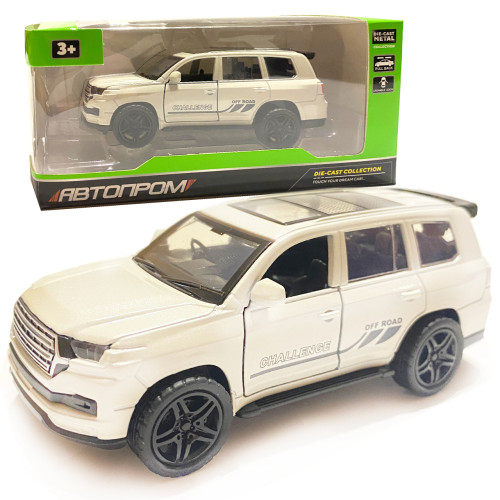Іграшкова машинка металева Toyota Land Cruiser, тойота ленд крузер, білий, відкр.двері, багажник, 1:36, 12*5*4,4см (AP74143)