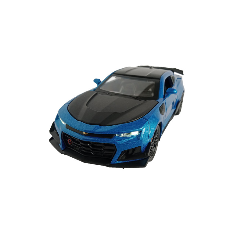 Машинка металлическая Chevrolet Camaro «AutoExpert» Шевроле Камаро синяя звук свет 16*5*6 см (GT-1934)