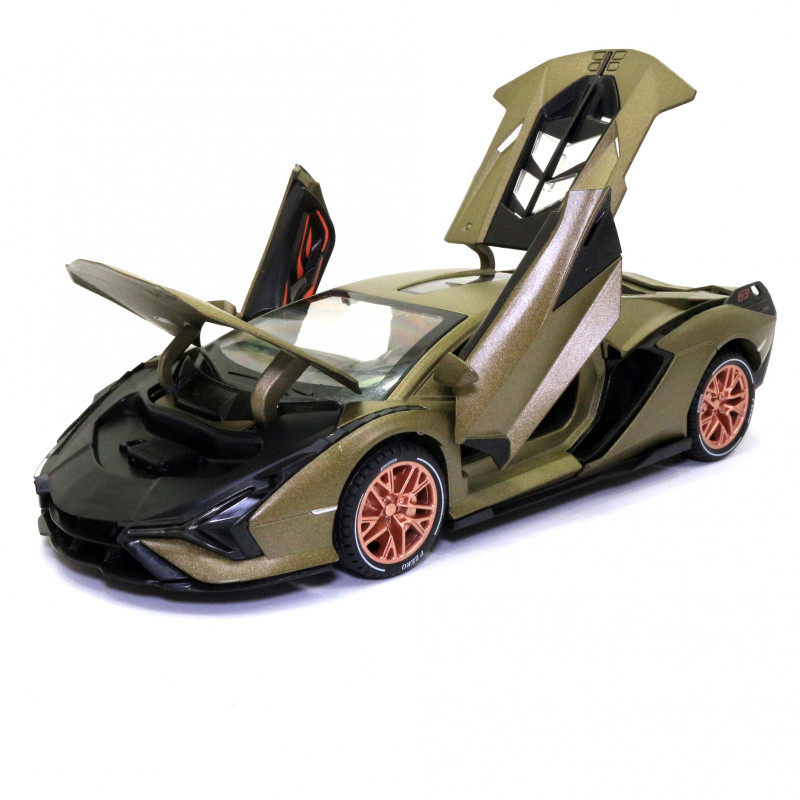 Іграшкова машинка металева Lamborghini Sian «АвтоЕксперт», Ламборджіні Сіан, світло, звук, 20*8*5 см хакі (GT-1502)
