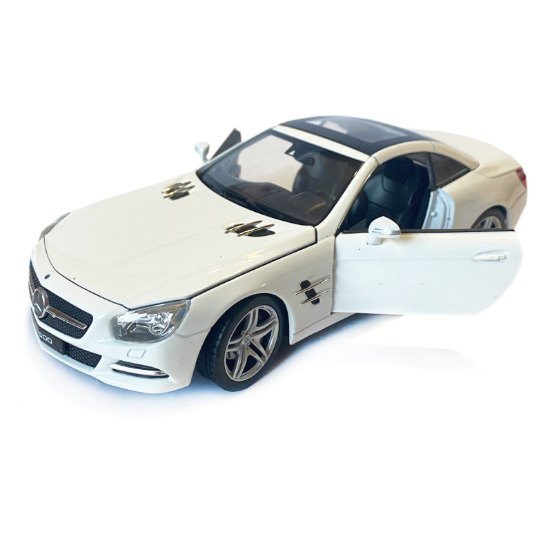 Іграшкова машина металева WELLY 1:24 MERCEDES BENZ SL500 , біла, відкр.двері, капот, 19*7.5*5.5 см (24041H-W)